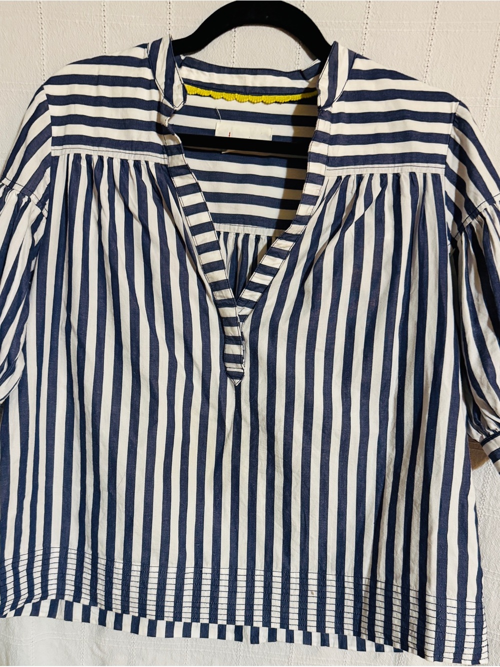 Anthropologie Navy and White Striped Tunic Blouse